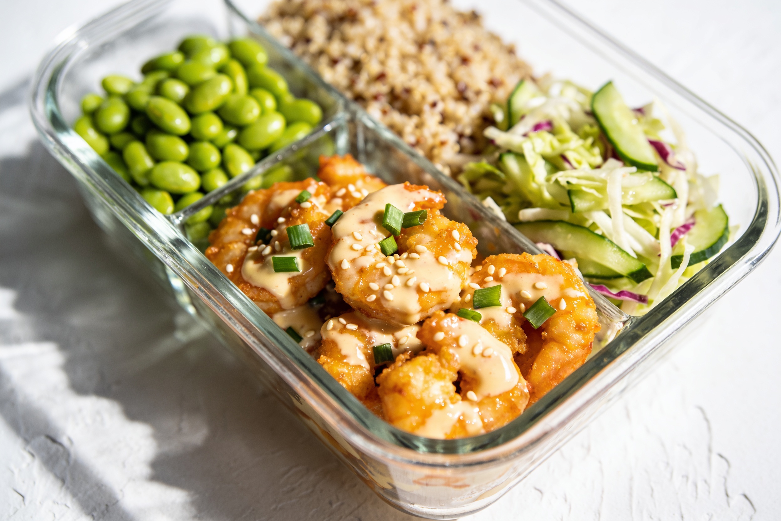 High Protein Bang Bang Shrimp Meal Prep